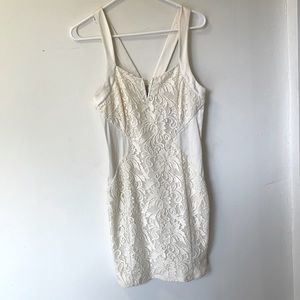 L’AGENCE White Lace Sleeveless Mini Dress Size 4